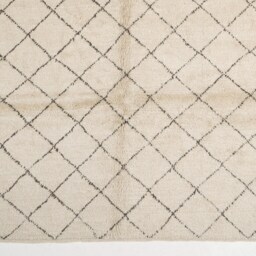 Hand Knotted Beni Ourain Rug Large Beige Moroccan Rug - thumbnail 2