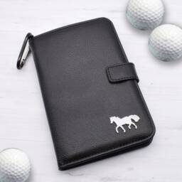 White Horse Design - Personalised Leatherette Golf Organiser Complete With Divot Repairer, Marker, Tees, Scorecard & Pencils - thumbnail 1