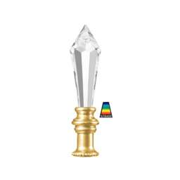 Swarovski Strass Lamp Finial - 63mm Clear Prism Choice Of 5 Metal Finishes - thumbnail 1