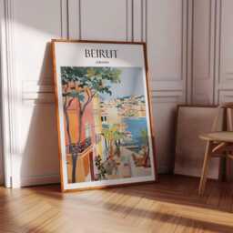 Beirut Lebanon Poster Colorful Cityscape Art Print - thumbnail 2