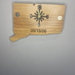 Connecticut Handmade State Quarter Clock With Inlaid Quarters. Choice Of Wood. Customizable - thumbnail 2