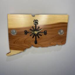 Connecticut Handmade State Quarter Clock With Inlaid Quarters. Choice Of Wood. Customizable - thumbnail 4