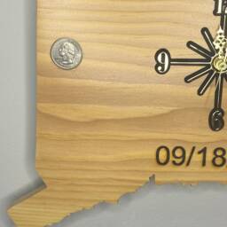 Connecticut Handmade State Quarter Clock With Inlaid Quarters. Choice Of Wood. Customizable - thumbnail 3