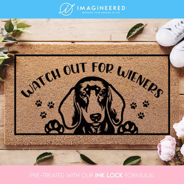 Funny Watch Out For Wieners Door Mat - Dachshund Gift Cheeky Welcome Doormat Dog Gift Wiener Sausage - image 1