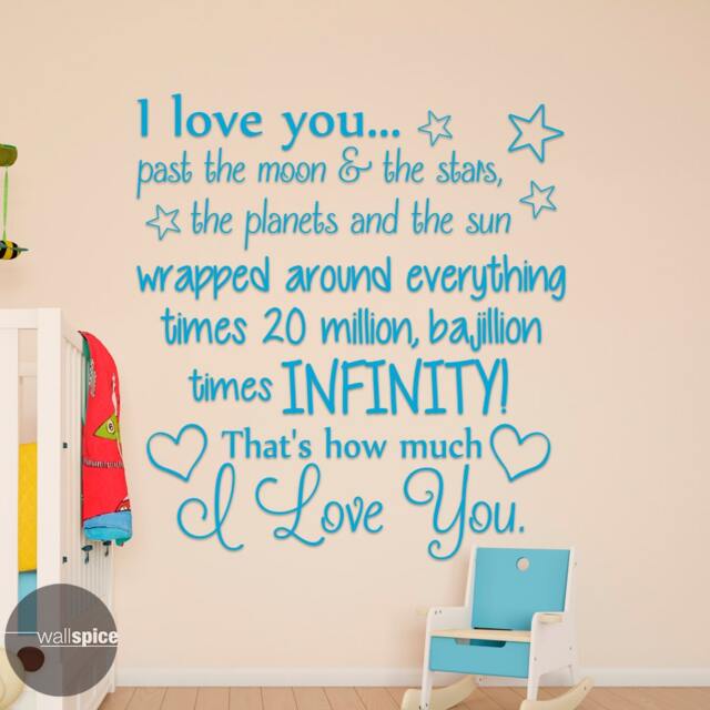 I Love You Past The Moon & Stars Planets & Sun Vinyl Wall Decal Sticker - image 1