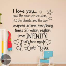 I Love You Past The Moon & Stars Planets & Sun Vinyl Wall Decal Sticker - thumbnail 3