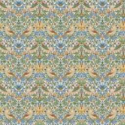 Grey Velvet Drum Lampshade/ Ceiling Shade William Morris Strawberry Thief Sky Interior - thumbnail 2
