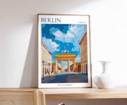Berlin Travel Poster Germany Art Print, Brandenburg Gate - thumbnail 1