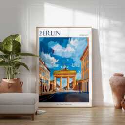 Berlin Travel Poster Germany Art Print, Brandenburg Gate - thumbnail 2