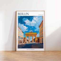 Berlin Travel Poster Germany Art Print, Brandenburg Gate - thumbnail 3