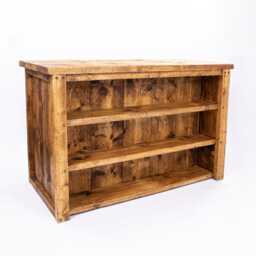 Wooden Breakfast Bar Kitchen Island - Farmhouse Rustic Style Handmade Solid Wood Countertop Custom Size Decor - thumbnail 2