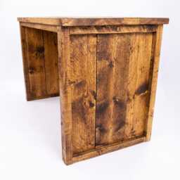 Wooden Breakfast Bar Kitchen Island - Farmhouse Rustic Style Handmade Solid Wood Countertop Custom Size Decor - thumbnail 3