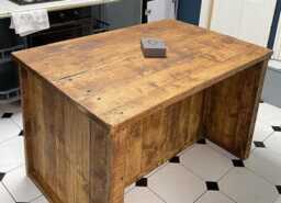 Wooden Breakfast Bar Kitchen Island - Farmhouse Rustic Style Handmade Solid Wood Countertop Custom Size Decor