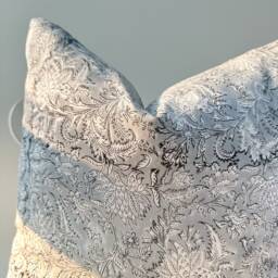 Gray Tribal Hemp Hand Woven Natural Dye Color Pillow Cover - thumbnail 1