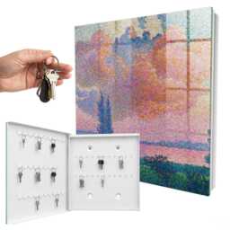 Colorful Nature Key Cabinet For Home, Pink Industrial Box, Abstract Landscapes, Lovers Of & Art - thumbnail 2