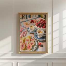 Fig & Cherry Poster, Italian Breakfast Print, Kitchen Wall Art - thumbnail 3