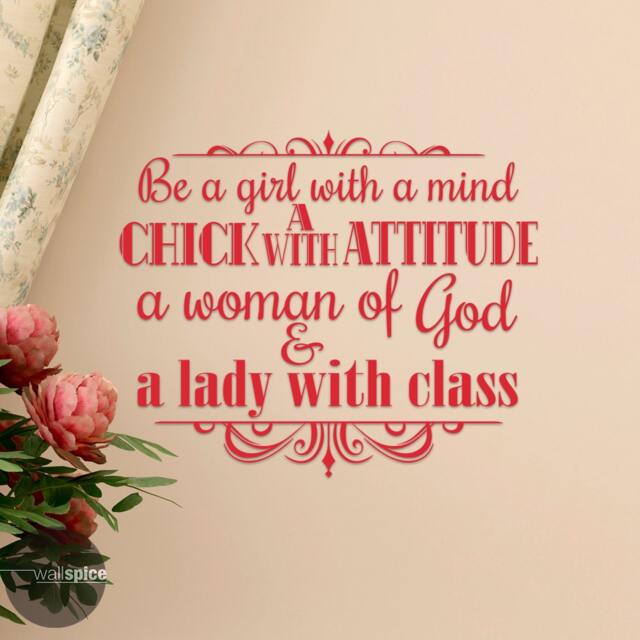 Be A Girl With Mind Chick Attitude Woman Of God & Lady Class Vinyl Wall Decal Sticker - image 1