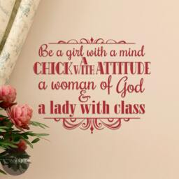 Be A Girl With Mind Chick Attitude Woman Of God & Lady Class Vinyl Wall Decal Sticker - thumbnail 2