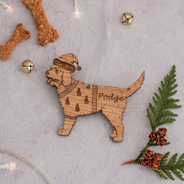 Christmas Cockerpoo Ornament Rustic Dog On Tree Decorations Wooden Engraved Gifts Baubles Personalised Lover Gift - image 1