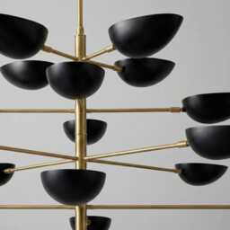 Mid-Century Modern Brass Chandelier - Sputnik 16-Light Italian Ceiling Fixture - thumbnail 2