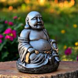Concrete Buddha Statue Stone Meditation Figure Outdoor Garden Decor Zen Style Cement Ornament Peaceful Yard Sculpture Japanese Inspired Gift - thumbnail 1