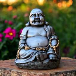 Concrete Buddha Statue Stone Meditation Figure Outdoor Garden Decor Zen Style Cement Ornament Peaceful Yard Sculpture Japanese Inspired Gift - thumbnail 2