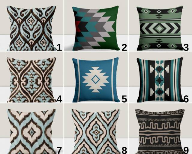 Ethnic Turkish Kilim Cushion Cover, Boho Southwestern Pillow Case, Aztec Farmhouse Style Home Decor - image 1