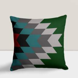 Ethnic Turkish Kilim Cushion Cover, Boho Southwestern Pillow Case, Aztec Farmhouse Style Home Decor - thumbnail 3