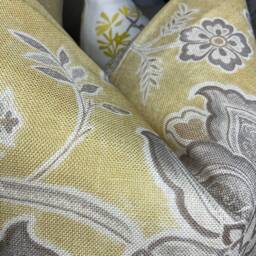 Yellow Cushion Cover, Floral Pillow Sanderson Fabric, Shalimar Linden Linen Blend Cover/Double Sided, Home Decor - thumbnail 3