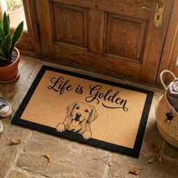Personalized Golden Retriever Doormat - Up To 4 Dogs, Custom Pet Portrait Welcome Mat - thumbnail 2