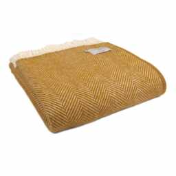 Throw Fishbone Design English Mustard