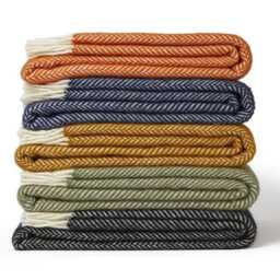Throw Fishbone Design English Mustard - thumbnail 3