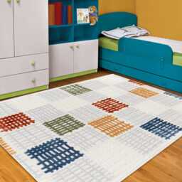Kids Rug - Woven Soft Modern Minimalist Nursery Carpet Colorful Abstract Area Playroom Children - thumbnail 1