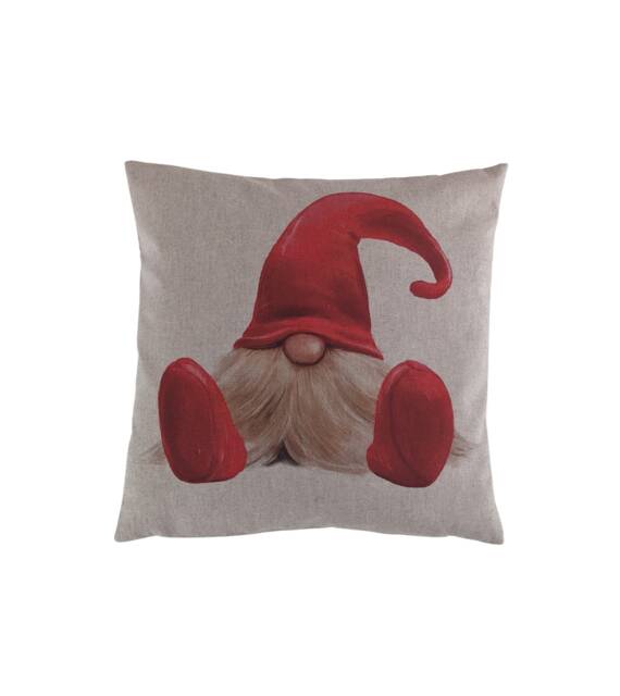Gonk Red Elf Gnome Christmas Linen Look Cushion Cover 16 - image 1