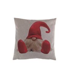 Gonk Red Elf Gnome Christmas Linen Look Cushion Cover 16 - thumbnail 1