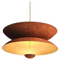 1950's Mid Century 4 Light Celling Flush Mount Fixture Pendant Cosmic Duo Regolith Modern Brass Chandelier - thumbnail 3