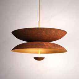 1950's Mid Century 4 Light Celling Flush Mount Fixture Pendant Cosmic Duo Regolith Modern Brass Chandelier - thumbnail 1