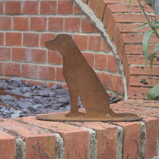 Rusty Metal Labrador Outdoor & Garden Gift, Ornament, Memorial - image 1