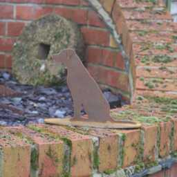 Rusty Metal Labrador Outdoor & Garden Gift, Ornament, Memorial - thumbnail 3