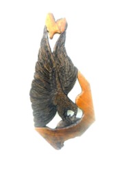 Wood Carving Of Eagle Catch A Fish Handmade Natural Teak Art Home Decor Wall Hanging Hand Carved Gift - thumbnail 3