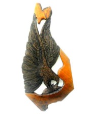 Wood Carving Of Eagle Catch A Fish Handmade Natural Teak Art Home Decor Wall Hanging Hand Carved Gift - thumbnail 1