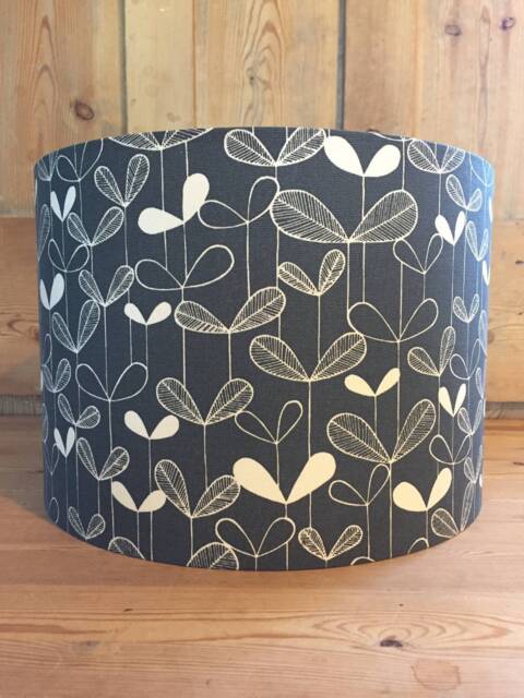 Handmade Grey Scandi Style Leaves Lampshade 15cm 20cm 25cm 30cm 40cm - image 1