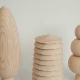 Wooden Christmas Tree Set Scandinavian Rustic Home Decor - thumbnail 4