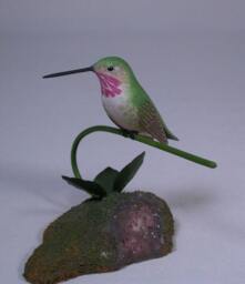 Calliope Hummingbird Original Hand Carved Wooden Bird - thumbnail 2