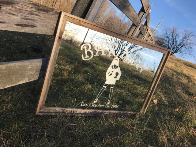 Personalized Mirror, Large Bar Custom Engraved Etched Mirror 22x28 - image 1
