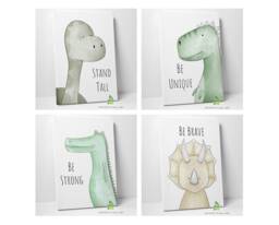 Dinosaur Inspirational Quotes Canvas Art Wall Children Kids Nursery Print Picture Framed Home Decor - thumbnail 1