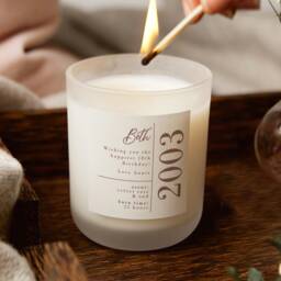 Personalised 18Th Birthday Candle Gift Frosted Soy Wax - thumbnail 1
