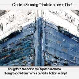 Personalized Nautical Ship Canvas Print Coastal Lakehouse Wall Art - thumbnail 2