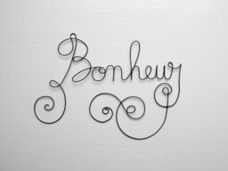 Word Happiness in Annealed Wire, Metal Message, Phrase, Quote, Sculpture, Wall Decoration, Door Plaque, Gift Idea, Decoration - thumbnail 1