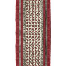 Handmade Pink Cotton Kilim Runner Rug, Block Print Bohemian Carpet - thumbnail 3